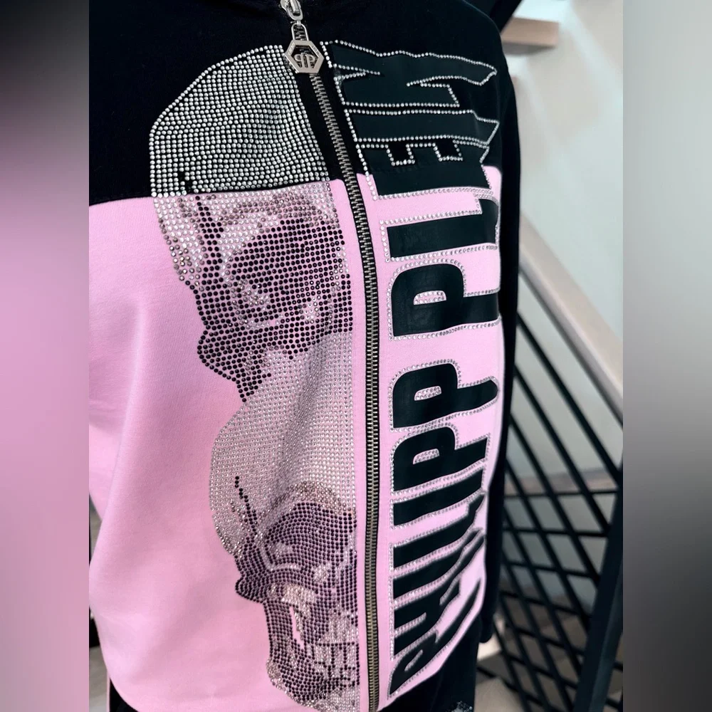 Philipp Plein Pink and Black Skull Tracksuit size S - Picture 3 of 7